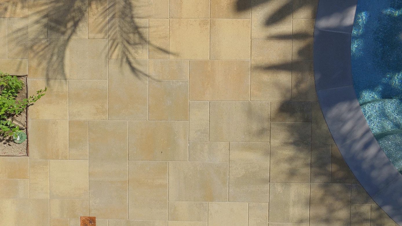 Paver deck at the pool